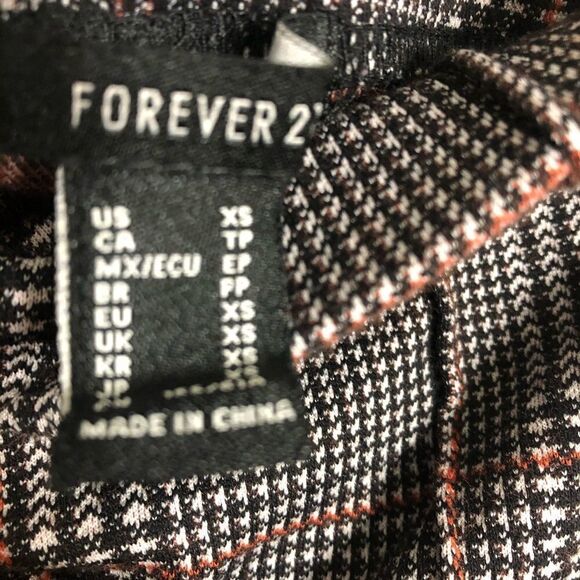 2/$20 Forever 21 F21 Thick Plaid Leggings - Picture 9 of 9